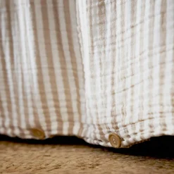 EMINZA Housse de couette gaze de coton (200 x 200 cm) Gaïa rayures Ficelle Rayure Ficelle