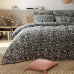 EMINZA Housse de couette gaze de coton (200 x 200 cm) Constance Bleu nuit New