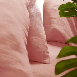 EMINZA Housse de couette gaze de coton (280 x 240 cm) Gaïa Rose Pêche Sale