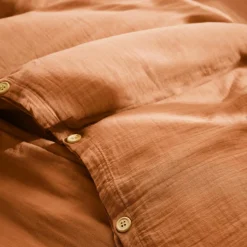 EMINZA Housse de couette gaze de coton (260 x 240 cm) Gaïa Abricot Sale