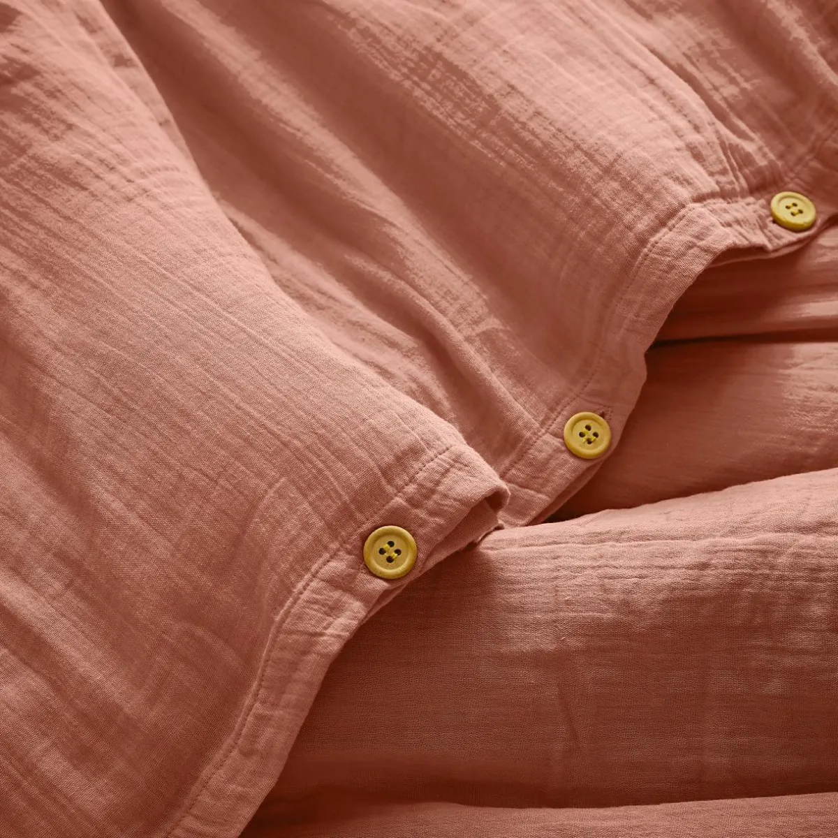 EMINZA Housse de couette gaze de coton (140 x 200 cm) Gaïa Rose Pêche Online