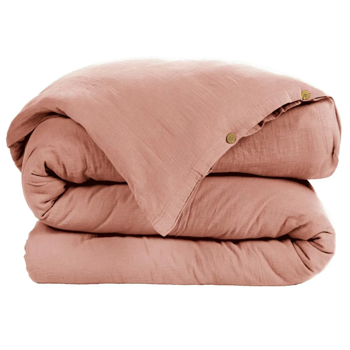 EMINZA Housse de couette gaze de coton (140 x 200 cm) Gaïa Rose Pêche Online