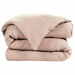 EMINZA Housse de couette gaze de coton (260 x 240 cm) Gaïa Rose poudré Sale