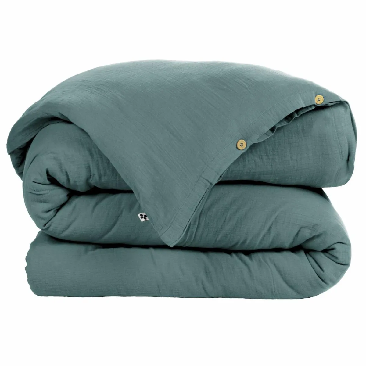 EMINZA Housse de couette gaze de coton (260 x 240 cm) Gaïa Bleu canard Best