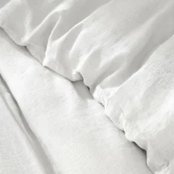 EMINZA Housse de couette lin lavé (240 x 220 cm) Louise he Blanc Clearance
