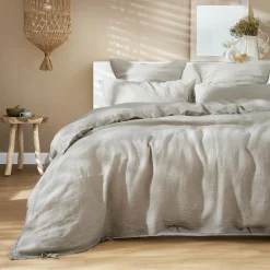 EMINZA Housse de couette lin lavé (240 x 220 cm) Louise Beige