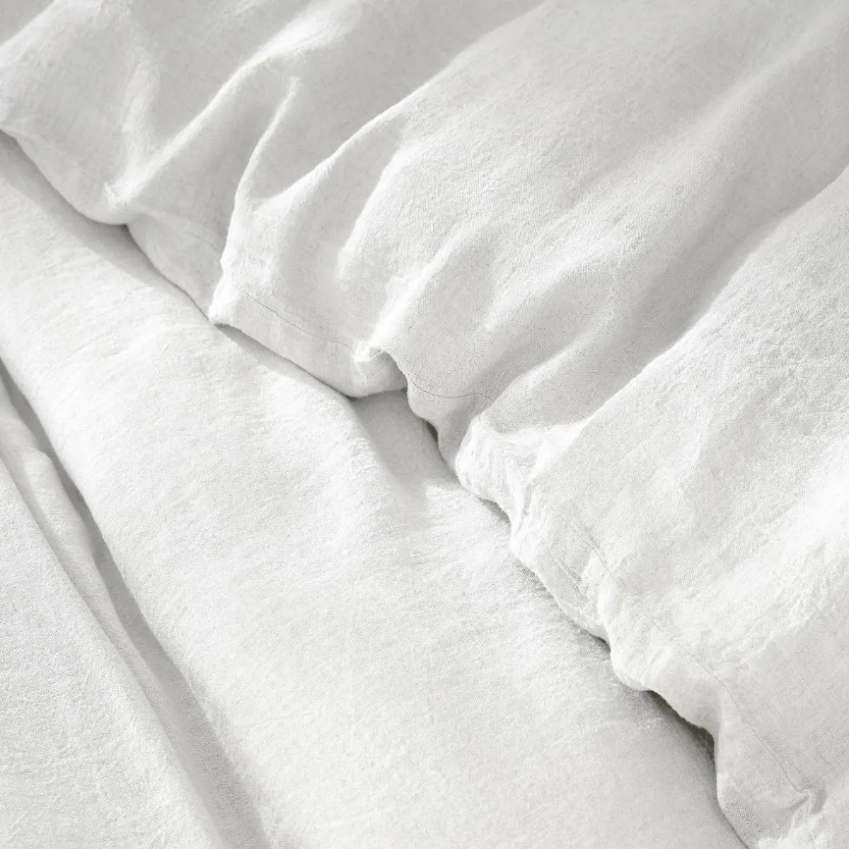 EMINZA Housse de couette lin lavé (260 x 240 cm) Louise he Blanc Best