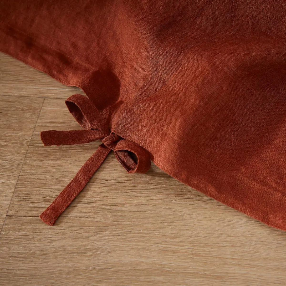 EMINZA Housse de couette lin lavé (240 x 220 cm) Louise Terracotta Clearance