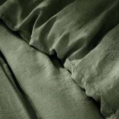 EMINZA Housse de couette lin lavé (260 x 240 cm) Louise Vert romarin Discount