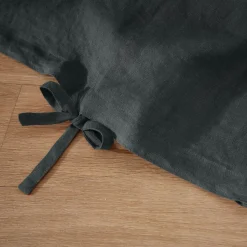 EMINZA Housse de couette lin lavé (240 x 220 cm) Louise Gris ardoise New