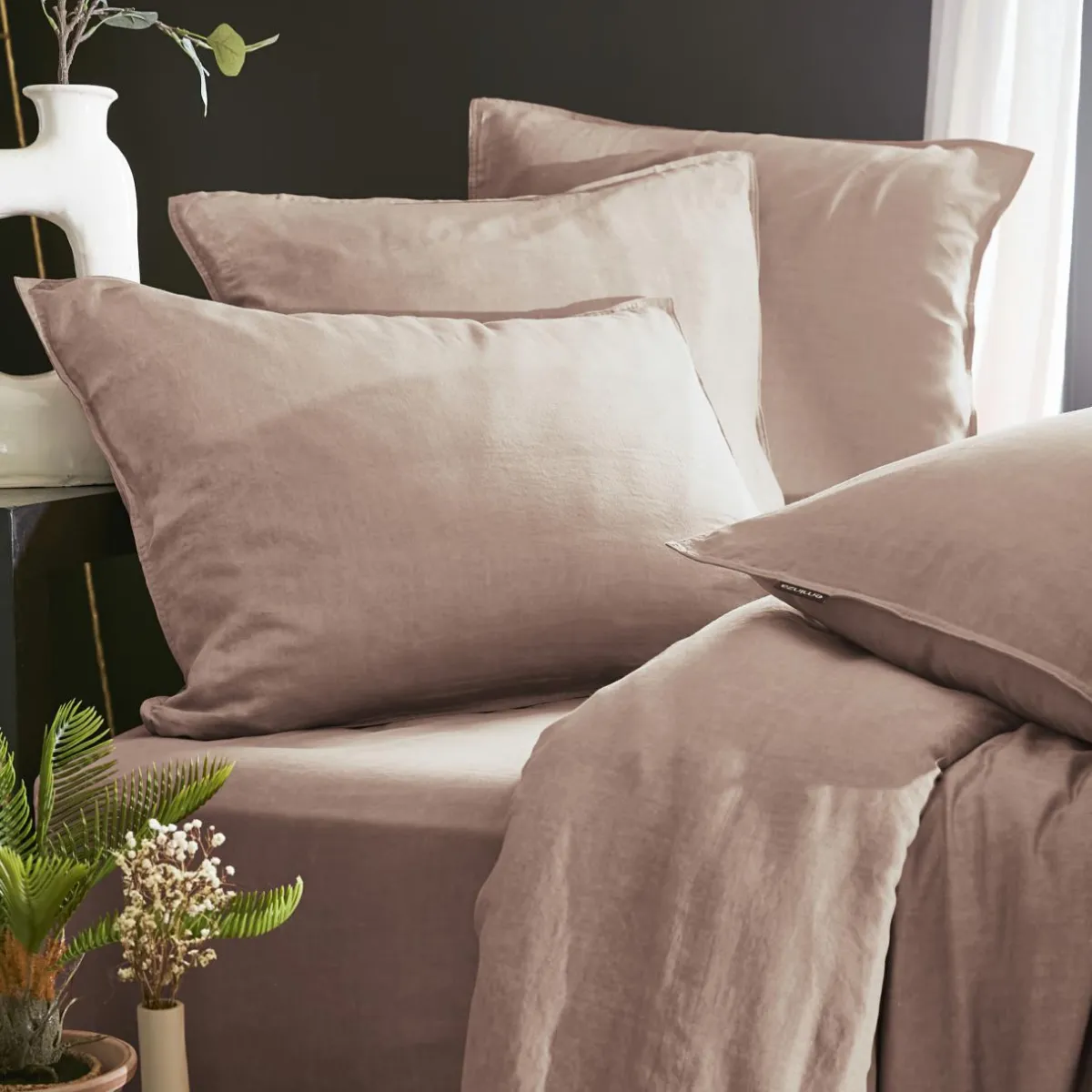 EMINZA Housse de couette lyocell Tencel™ lavé (280 x 240 cm) Olivia blush Rose Online