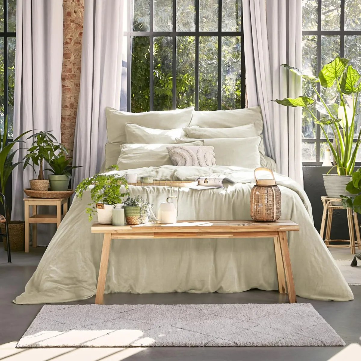 EMINZA Housse de couette lyocell Tencel™ lavé (280 x 240 cm) Olivia pampa Beige