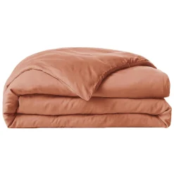 EMINZA Housse de couette lyocell Tencel™ lavé (140 x 200 cm) Olivia Terracotta New