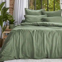 EMINZA Housse de couette lyocell Tencel™ lavé (260 x 240 cm) Olivia Vert romarin Online