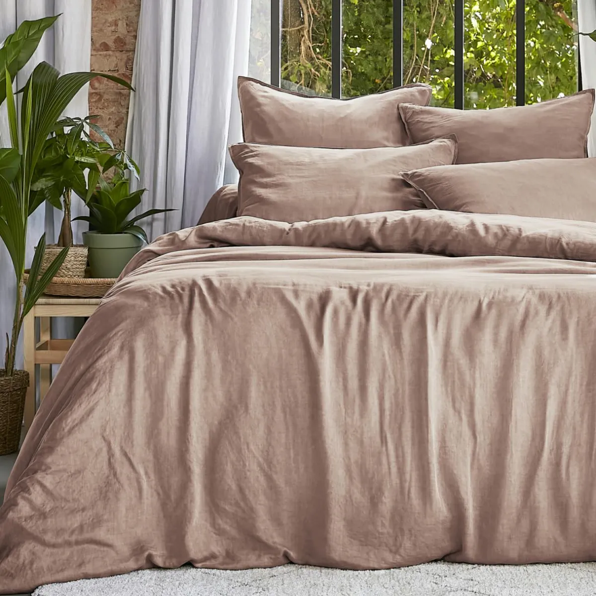 EMINZA Housse de couette lyocell Tencel™ lavé (260 x 240 cm) Olivia blush Rose Online