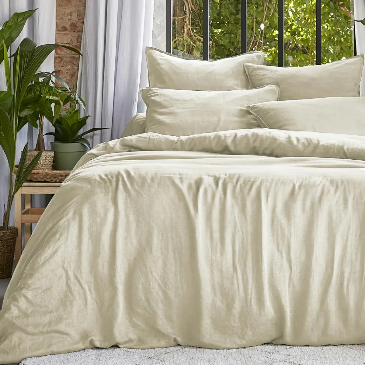 EMINZA Housse de couette lyocell Tencel™ lavé (240 x 220 cm) Olivia pampa Beige Online