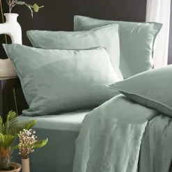 EMINZA Housse de couette lyocell Tencel™ lavé (240 x 220 cm) Olivia Vert Eucalyptus Clearance