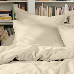 EMINZA Housse de couette percale de coton (240 x 220 cm) Cali Beige