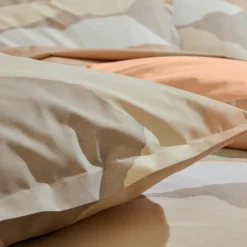 TRADI LINGE Housse de couette percale de coton (260 x 240 cm) Land Craie Beige New