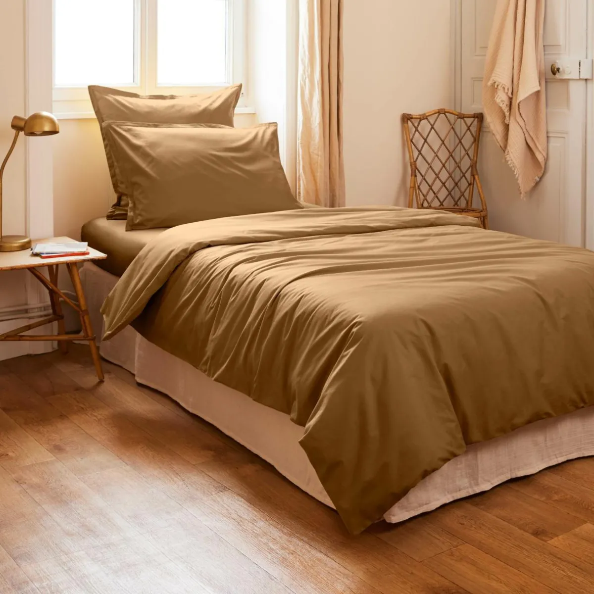 EMINZA Housse de couette percale de coton (140 x 200 cm) Cali Camel Best