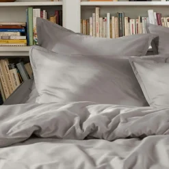 EMINZA Housse de couette percale de coton (200 x 200 cm) Cali Gris clair Online
