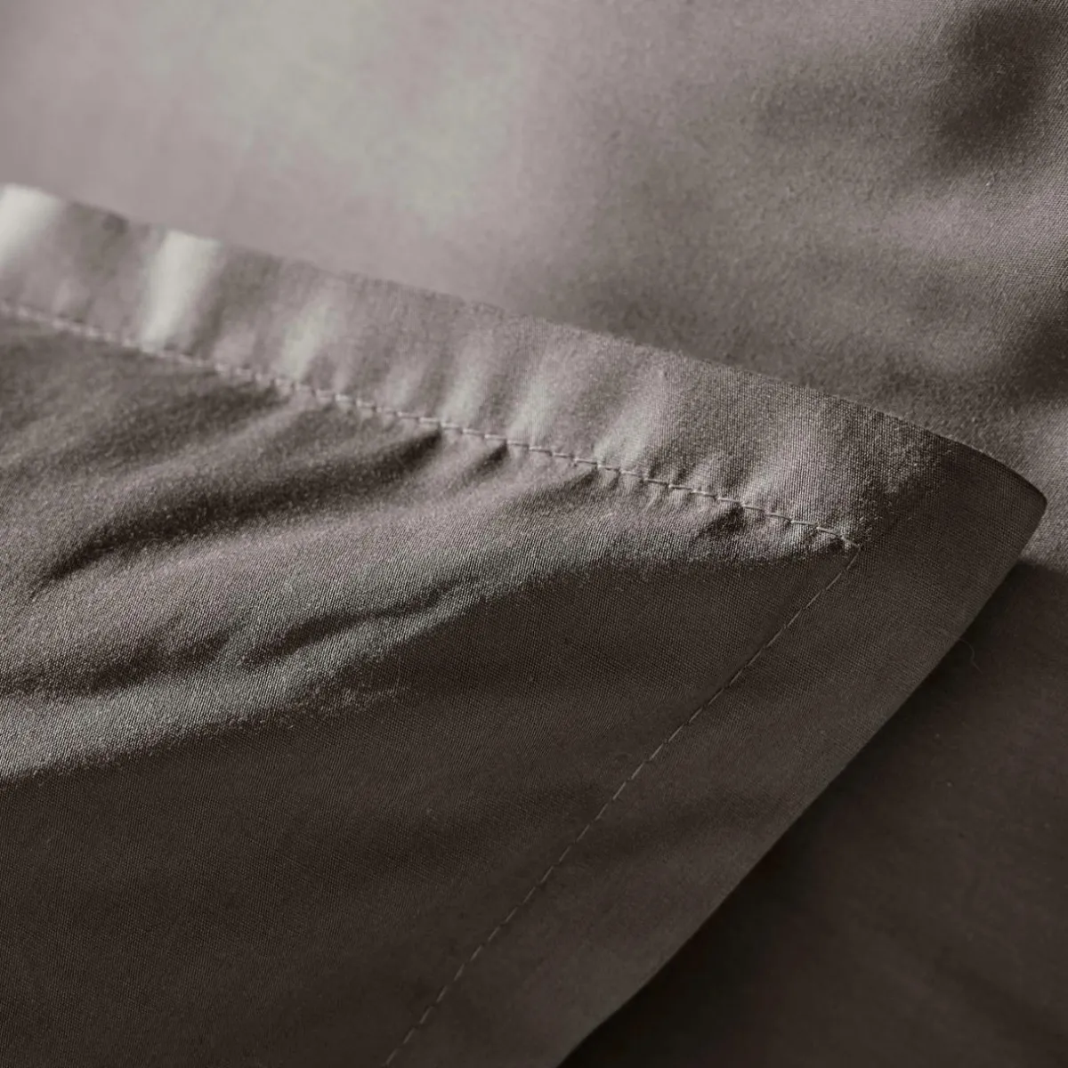 EMINZA Housse de couette percale de coton (140 x 200 cm) Cali Gris Anthracite New