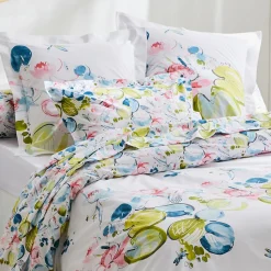TRADILINGE Housse de couette percale de coton (260 x 240 cm) Nénuphar Aqua Multicolore Best