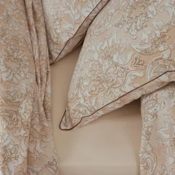 TRADI LINGE Housse de couette percale de coton (260 x 240 cm) Palazzo Beige