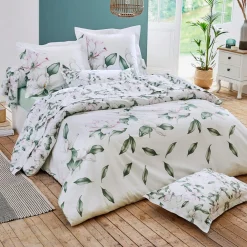 TRADILINGE Housse de couette percale de coton (260 x 240 cm) Magnolia sauge Vert Discount
