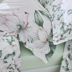 TRADILINGE Housse de couette percale de coton (260 x 240 cm) Magnolia sauge Vert Discount