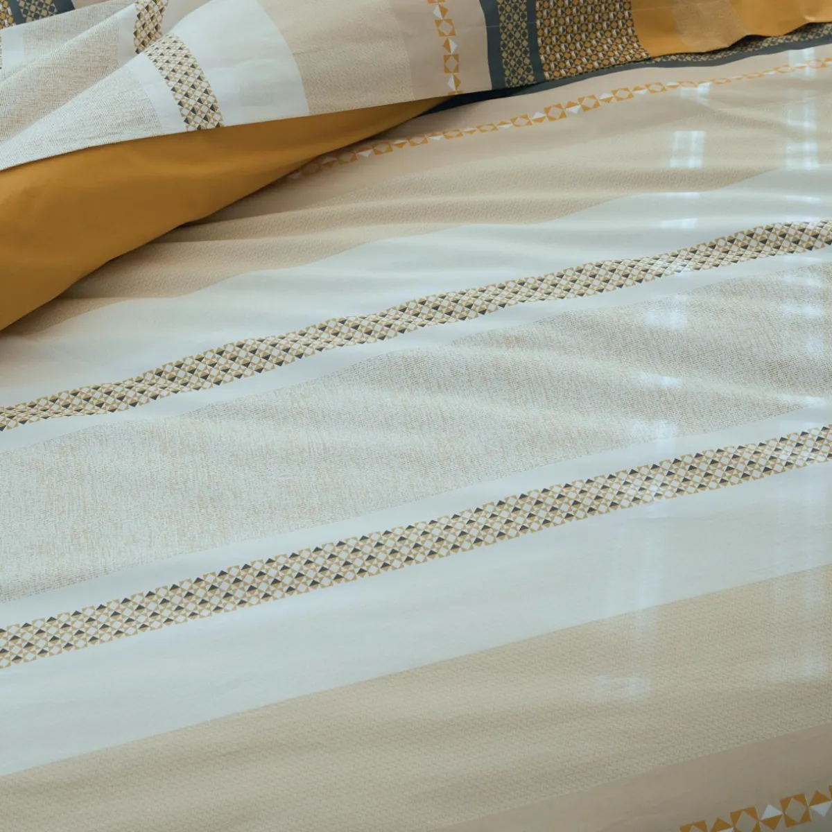 TRADILINGE Housse de couette percale de coton (280 x 240 cm) Marlow Jaune Online