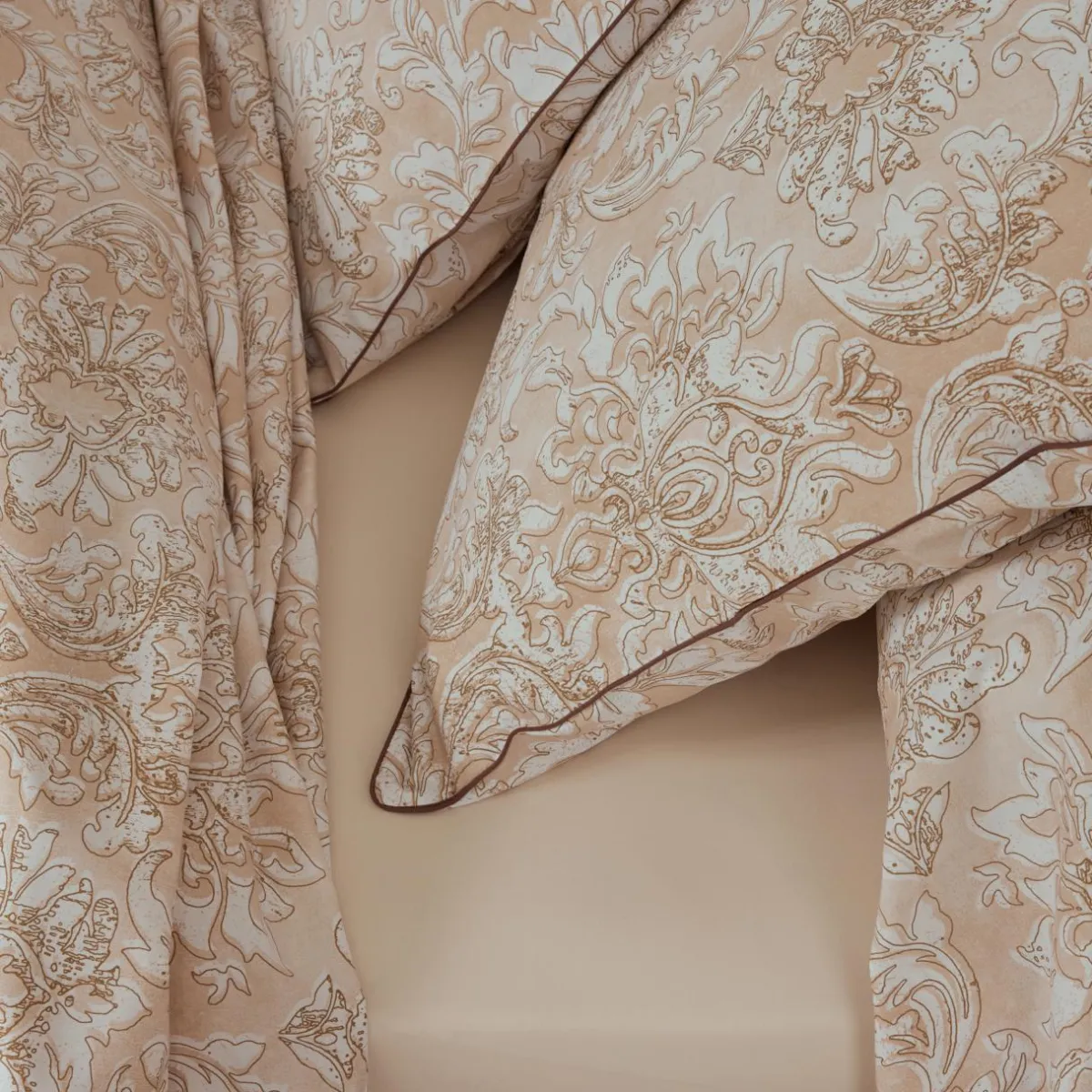 TRADI LINGE Housse de couette percale de coton (200 x 200 cm) Palazzo Beige Clearance