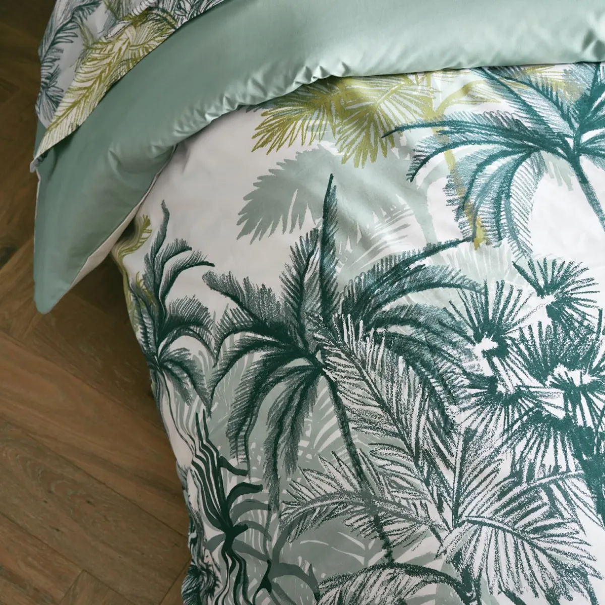 TRADILINGE Housse de couette percale de coton (240 x 220 cm) Trinidad Mousson e Vert Online