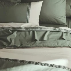 TRADILINGE Housse de couette percale de coton (200 x 200 cm) Noa Vert kaki Best
