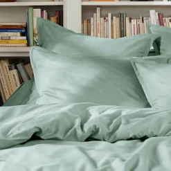 EMINZA Housse de couette percale de coton (240 x 220 cm) Cali Vert Eucalyptus Outlet
