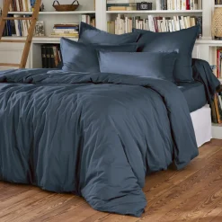 EMINZA Housse de couette percale de coton (260 x 240 cm) Cali Bleu marine Best