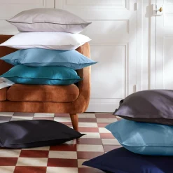 EMINZA Housse de couette percale de coton (140 x 200 cm) Cali Bleu Ciel Discount