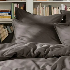 EMINZA Housse de couette percale de coton (260 x 240 cm) Cali Gris Anthracite New