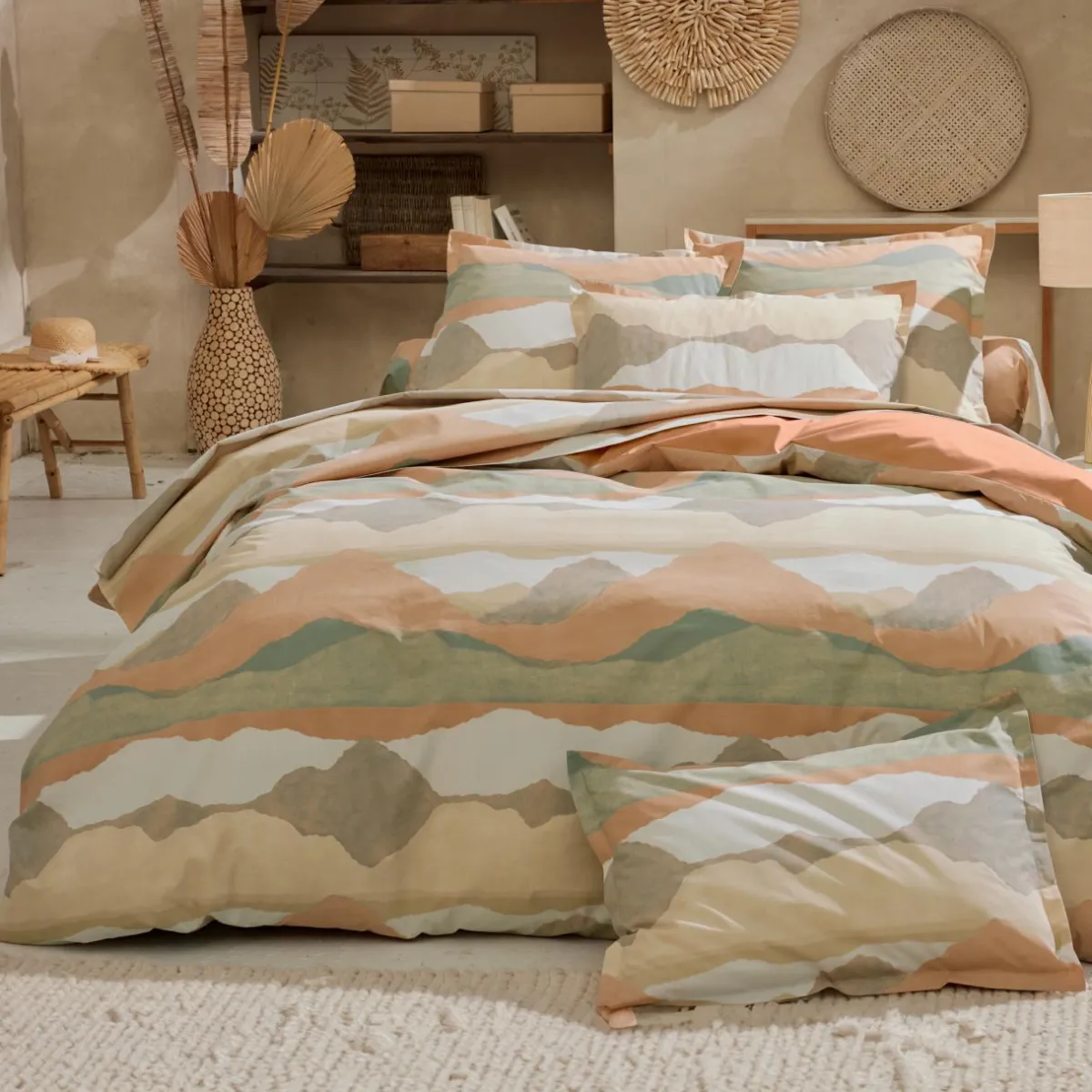 TRADI LINGE Housse de couette percale de coton (140 x 200 cm) Land Craie Beige Online