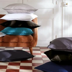 EMINZA Housse de couette percale de coton (260 x 240 cm) Cali e Noir Sale
