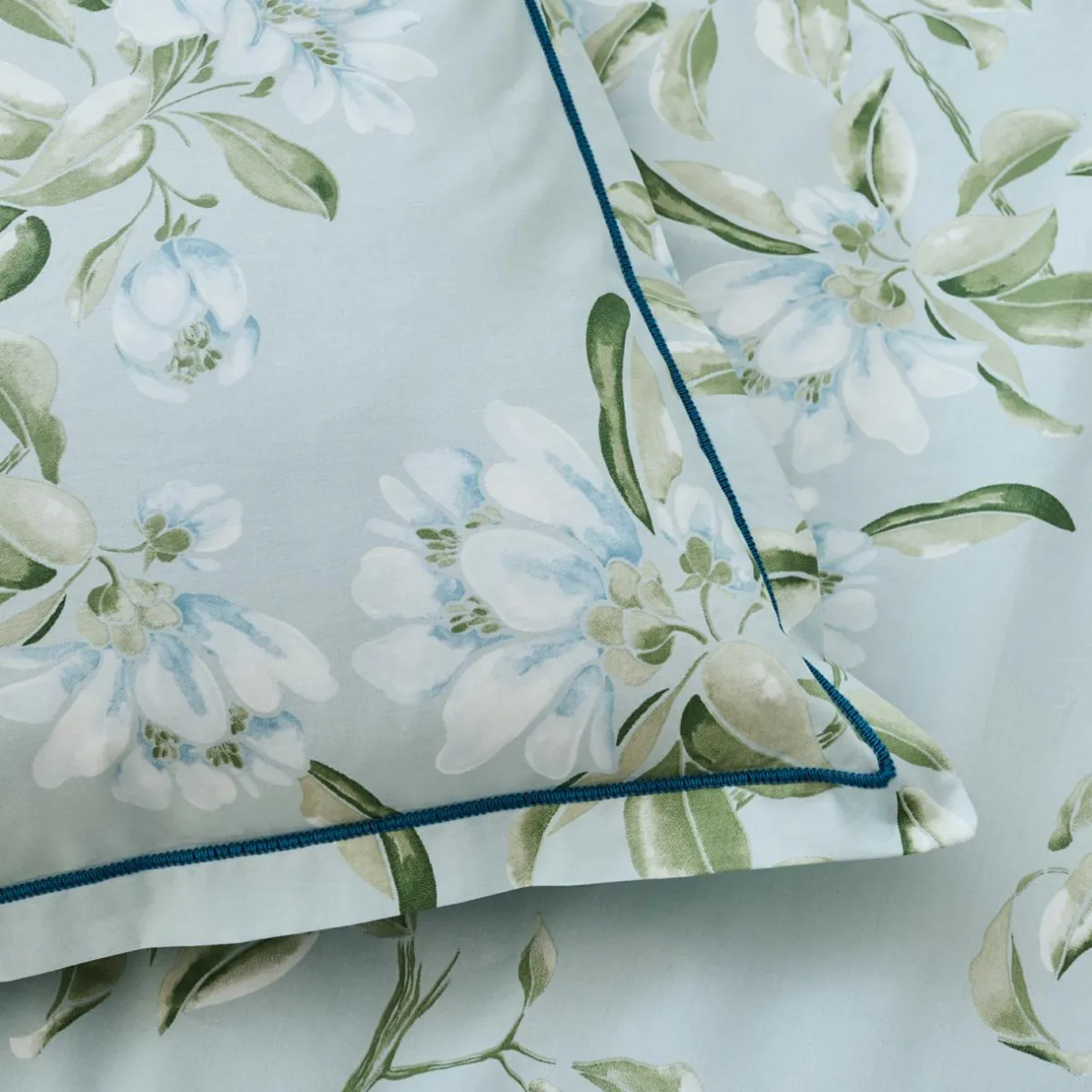 TRADILINGE Housse de couette percale de coton (200 x 200 cm) Eléna Nil e Vert