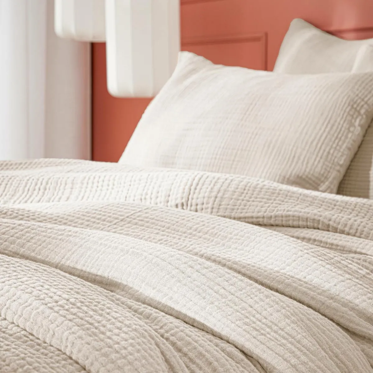 EMINZA Housse de couette quadruple gaze de coton (280 x 240 cm) Victoria x Gaïa pampa Beige Sale