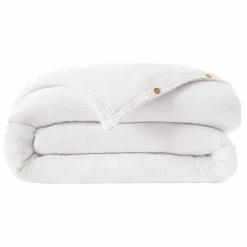 EMINZA Housse de couette quadruple gaze de coton (280 x 240 cm) Victoria x Gaïa chantilly Blanc Outlet
