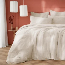 EMINZA Housse de couette quadruple gaze de coton (240 x 220 cm) Victoria x Gaïa pampa Beige Sale