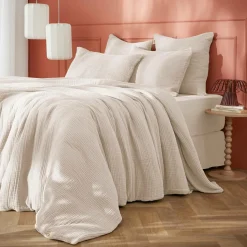 EMINZA Housse de couette quadruple gaze de coton (260 x 240 cm) Victoria x Gaïa pampa Beige Hot