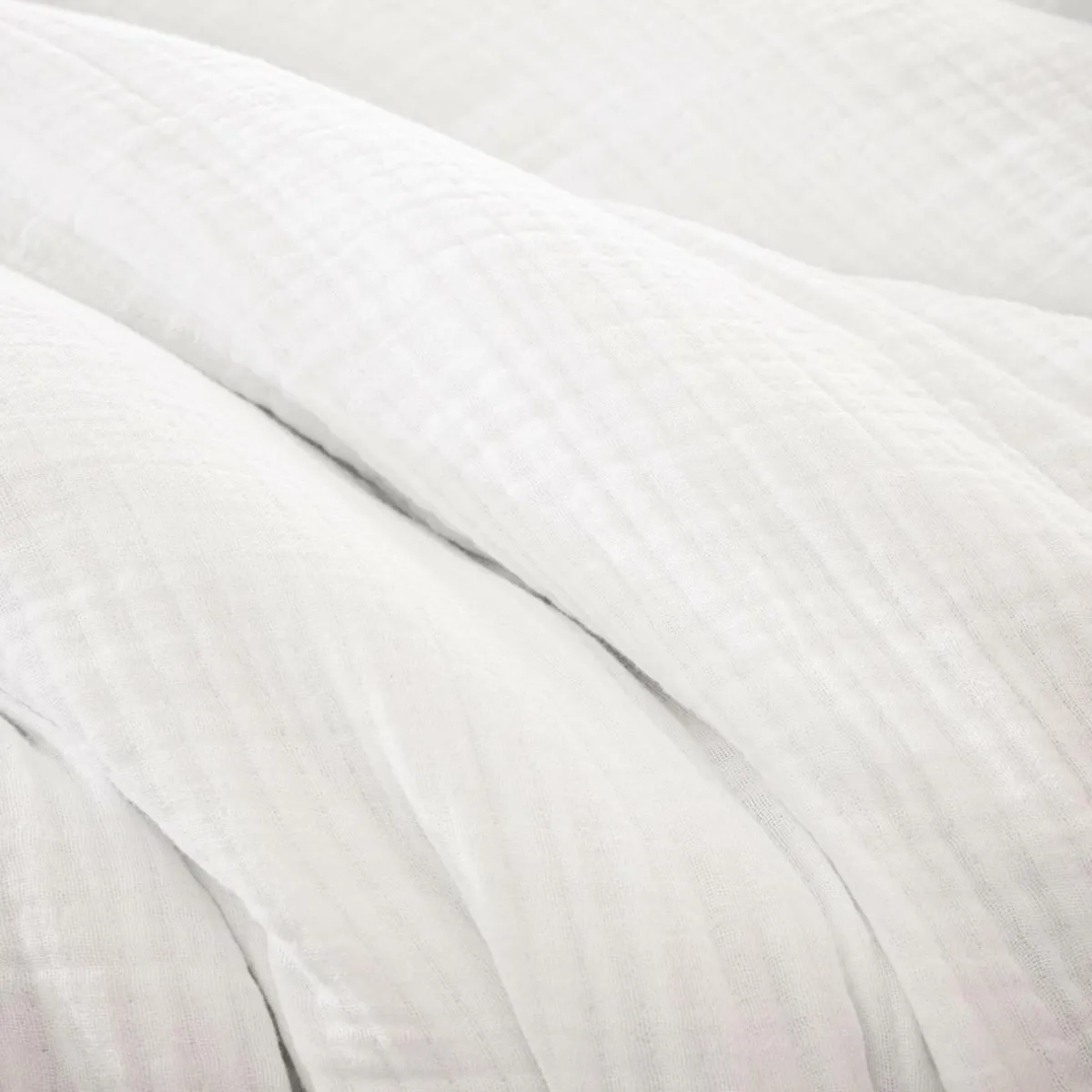 EMINZA Housse de couette quadruple gaze de coton (260 x 240 cm) Victoria x Gaïa chantilly Blanc New