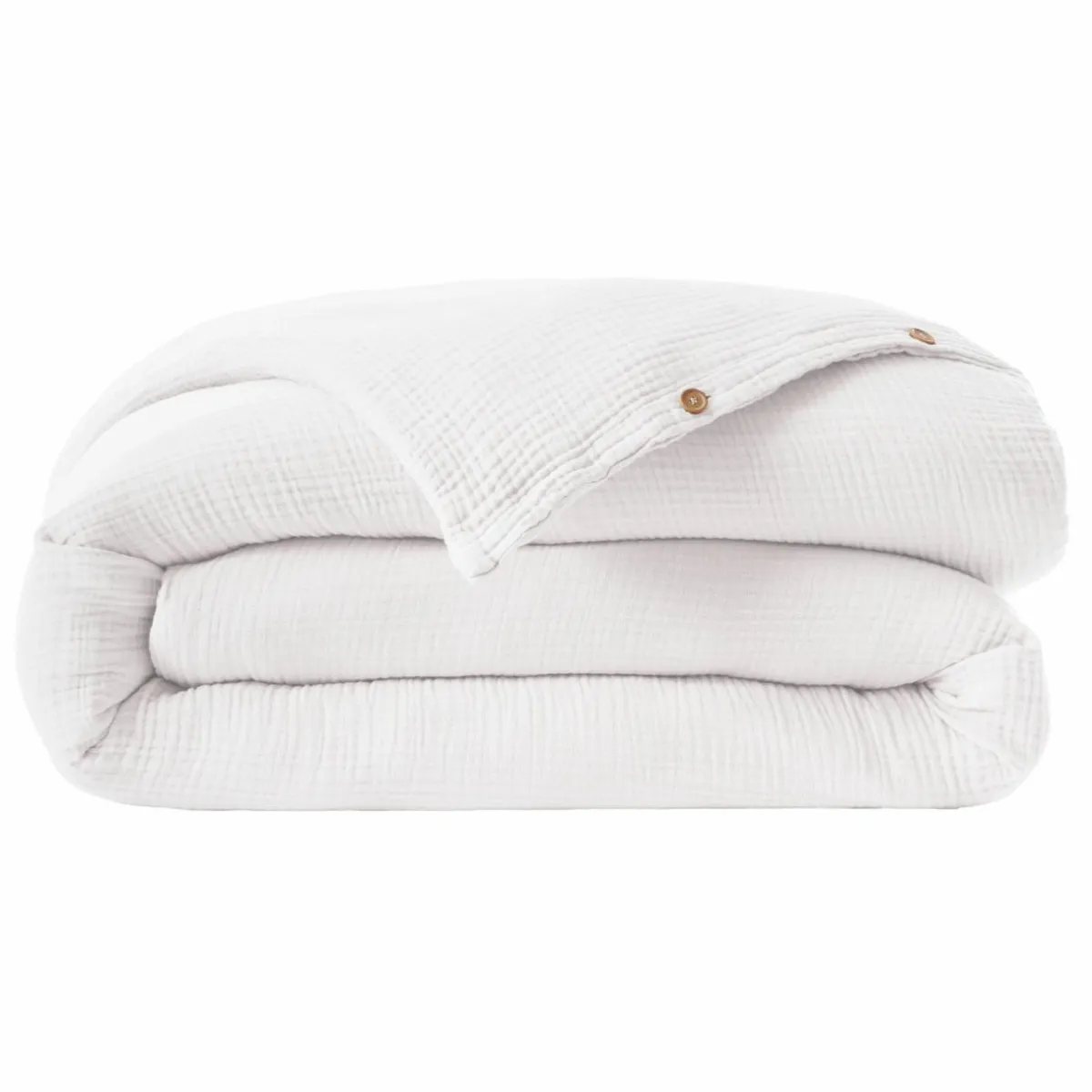 EMINZA Housse de couette quadruple gaze de coton (260 x 240 cm) Victoria x Gaïa chantilly Blanc New