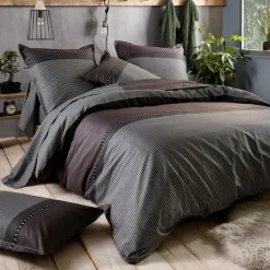 TRADI LINGE Housse de couette satin de coton (240 x 220 cm) Enzo e Noir New