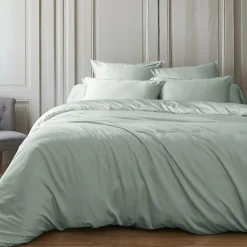 EMINZA Housse de couette satin de bambou (140 x 200 cm) Sienna Vert Eucalyptus Outlet
