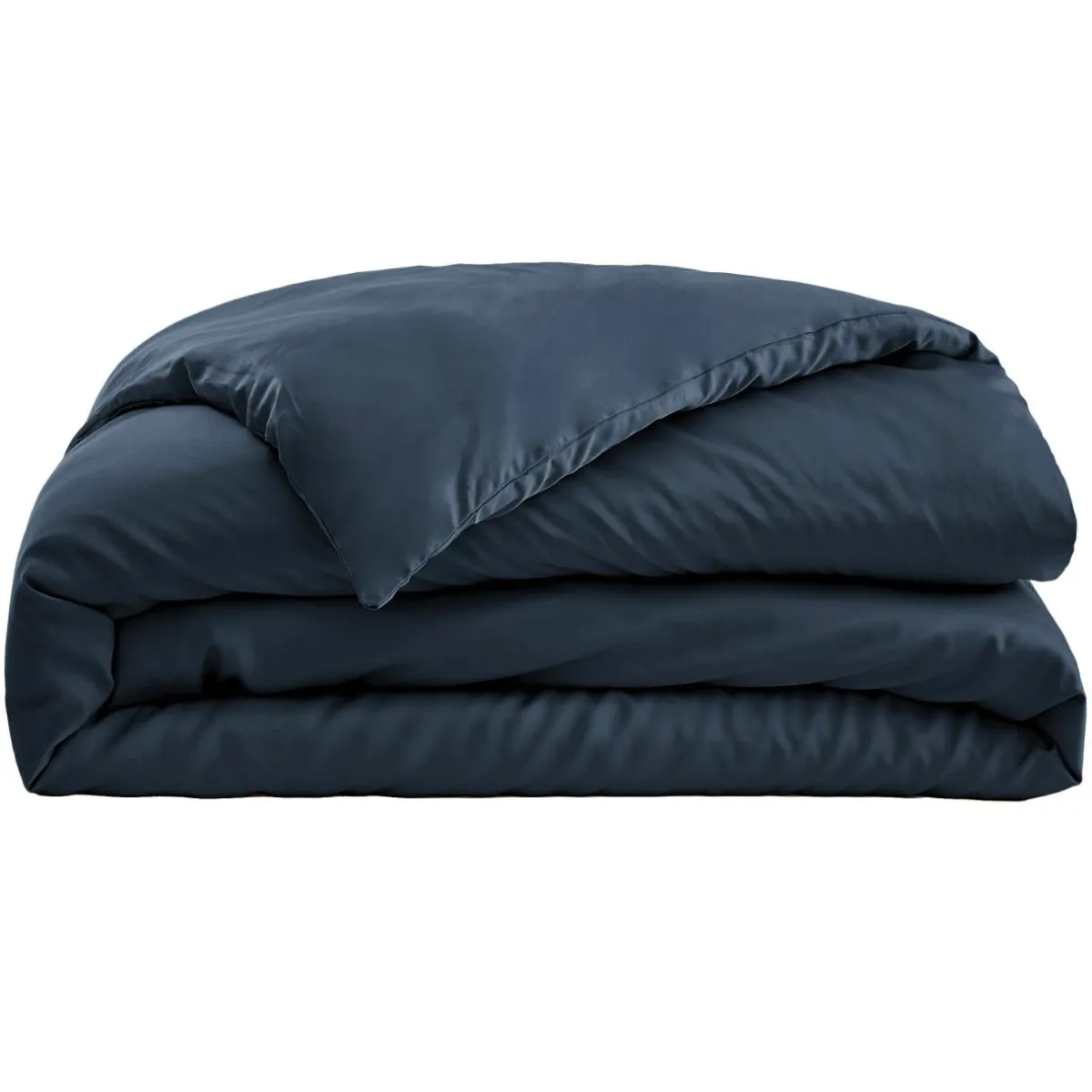 EMINZA Housse de couette satin de bambou (140 x 200 cm) Sienna Bleu nuit Clearance